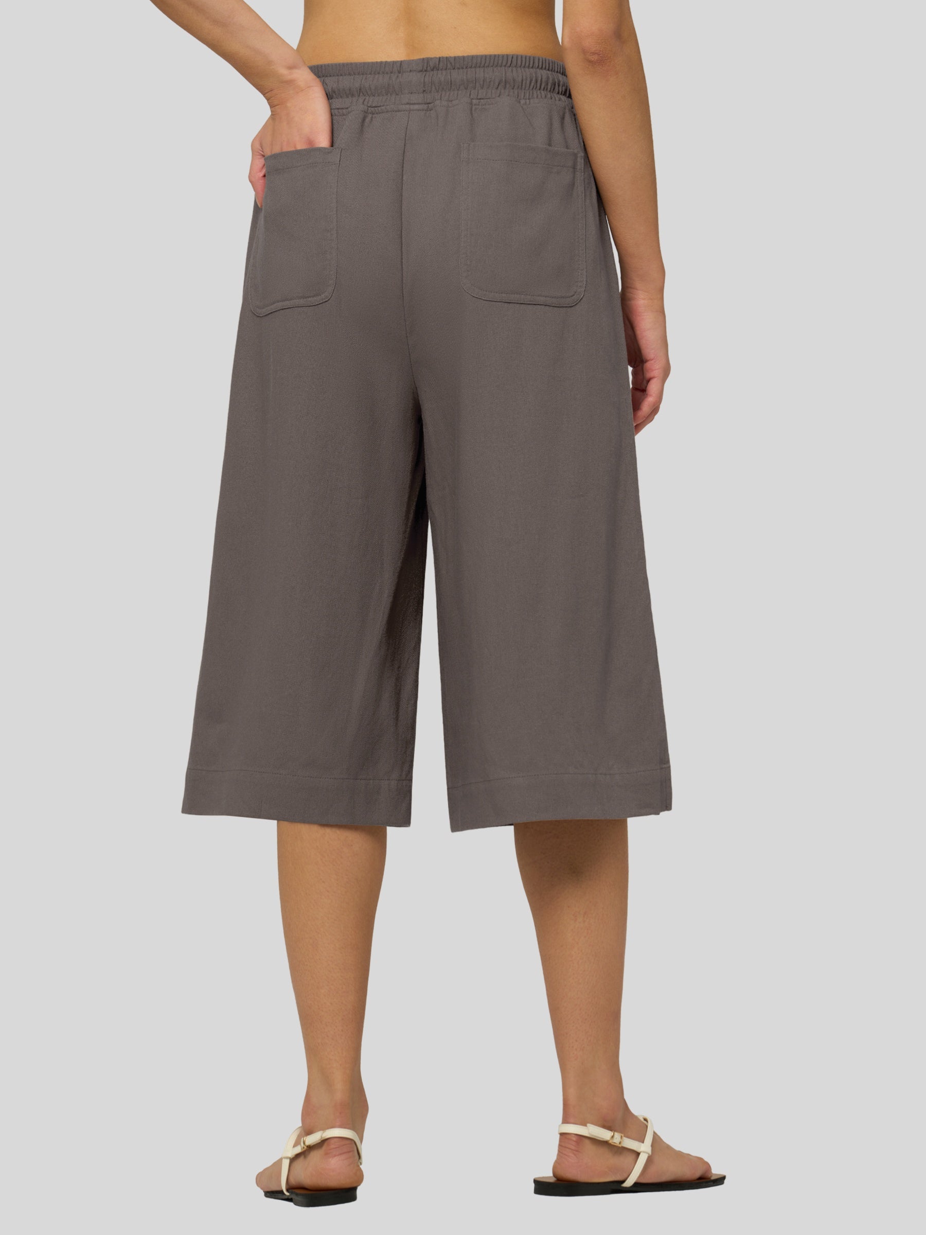 Women's Cotton Linen Easy Wide-Leg Capris - Image 58