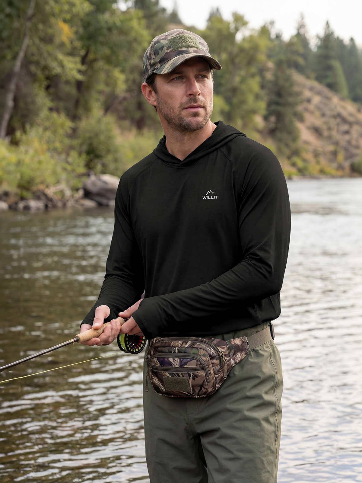 Men's Sun Protection Long Sleeve Shirts with Hood - Image 7
