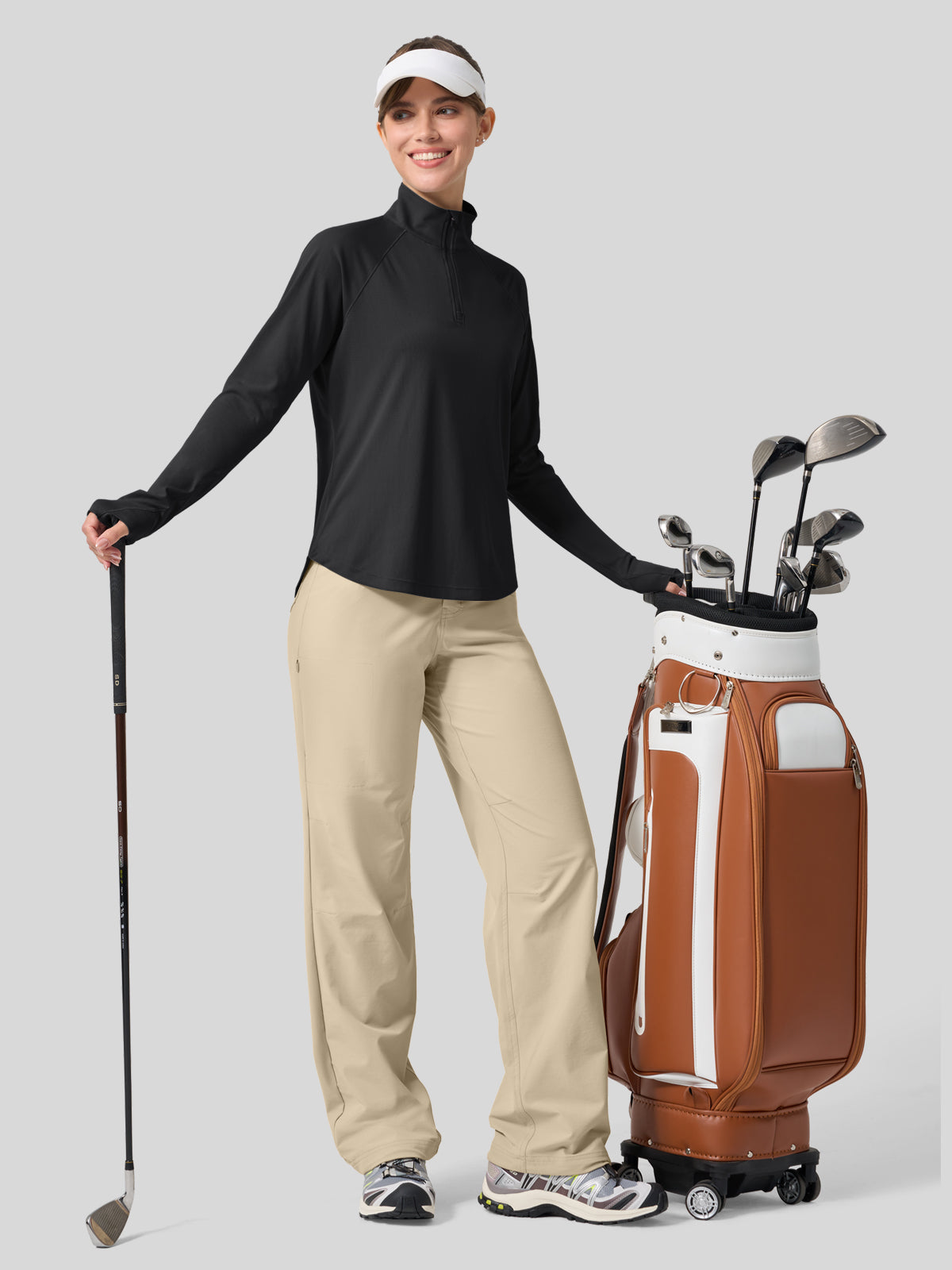 Women's Aero Sun Long Sleeve Zip Polo Shirt UPF 50+ - Image 19