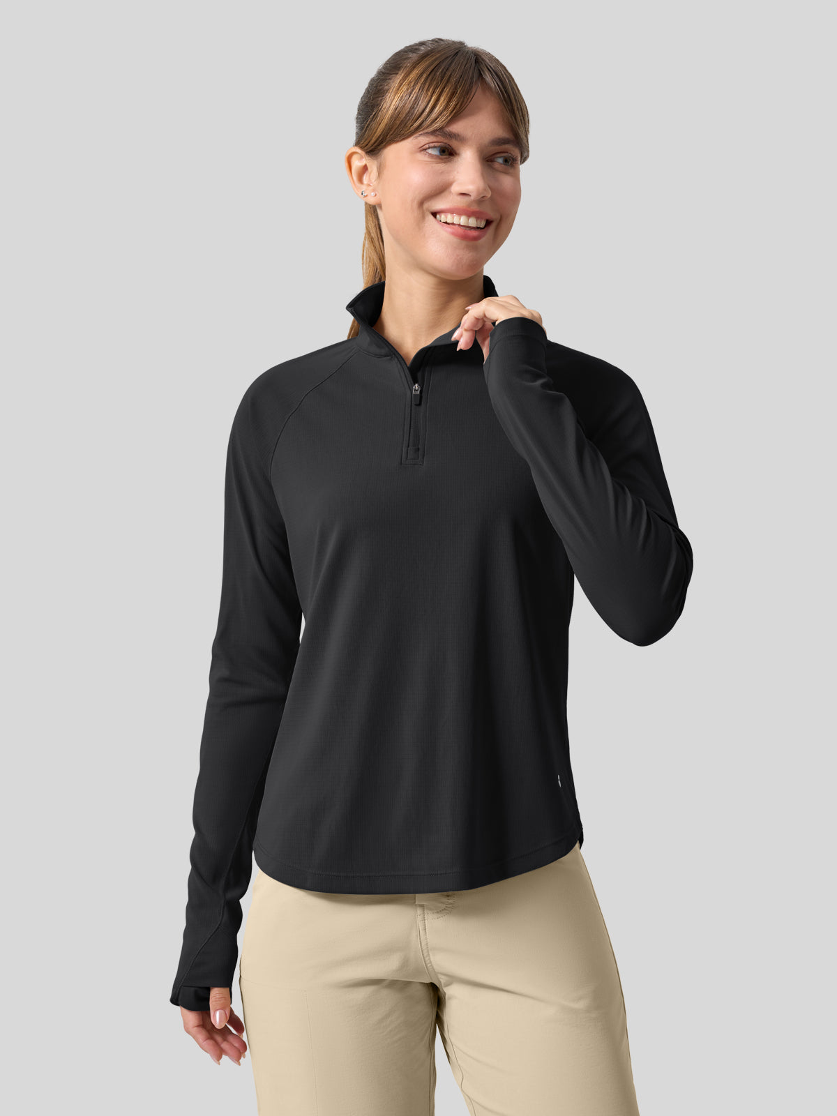 Women's Aero Sun Long Sleeve Zip Polo Shirt UPF 50+ - Image 17