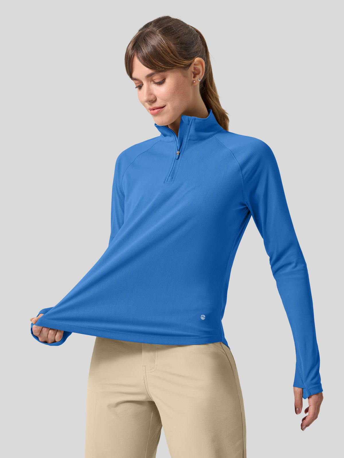 Women's Aero Sun Long Sleeve Zip Polo Shirt UPF 50+ - Image 21