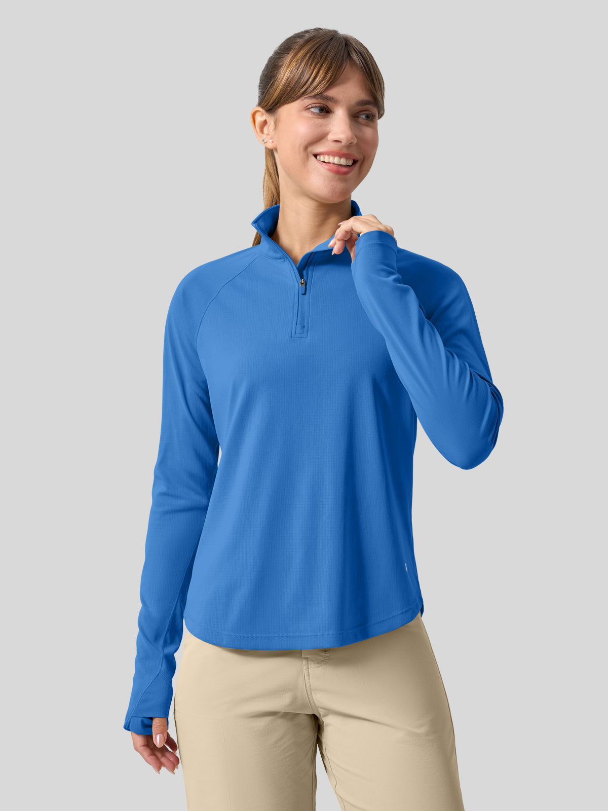 Women's Aero Sun Long Sleeve Zip Polo Shirt UPF 50+ - Image 20