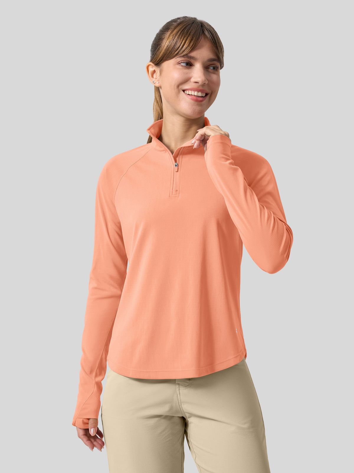 Women's Aero Sun Long Sleeve Zip Polo Shirt UPF 50+ - Image 25