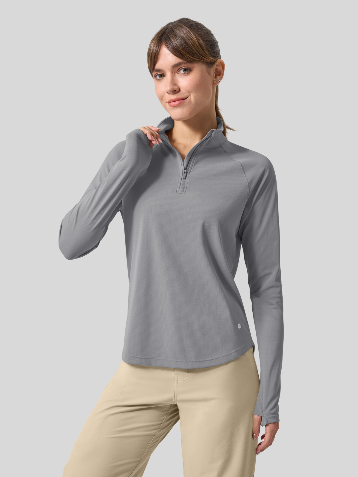 Women's Aero Sun Long Sleeve Zip Polo Shirt UPF 50+ - Image 29
