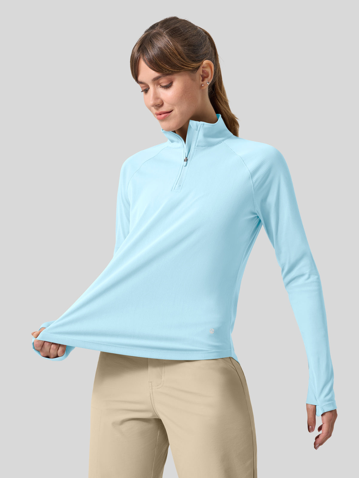 Women's Aero Sun Long Sleeve Zip Polo Shirt UPF 50+ - Image 33