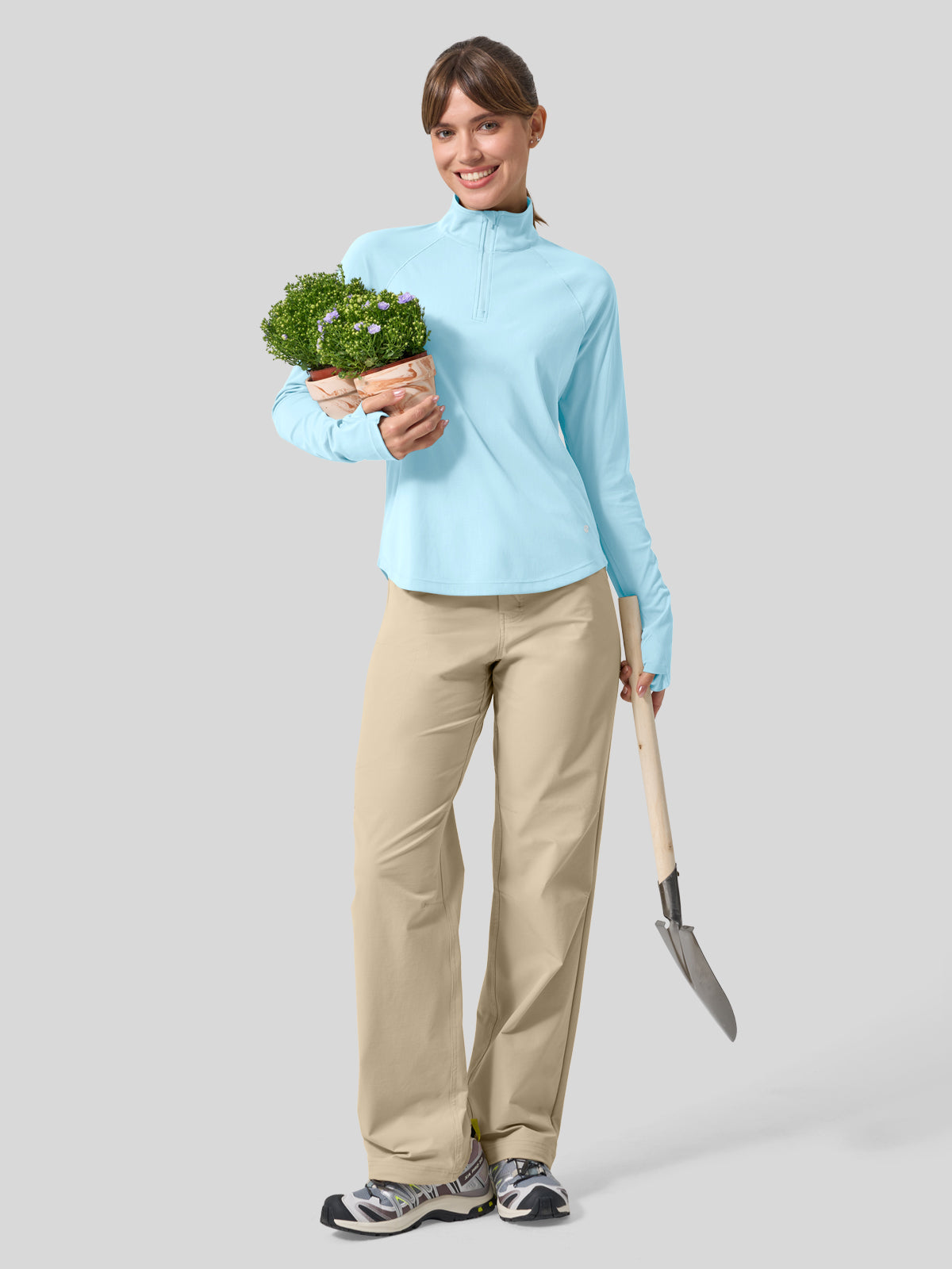 Women's Aero Sun Long Sleeve Zip Polo Shirt UPF 50+ - Image 35