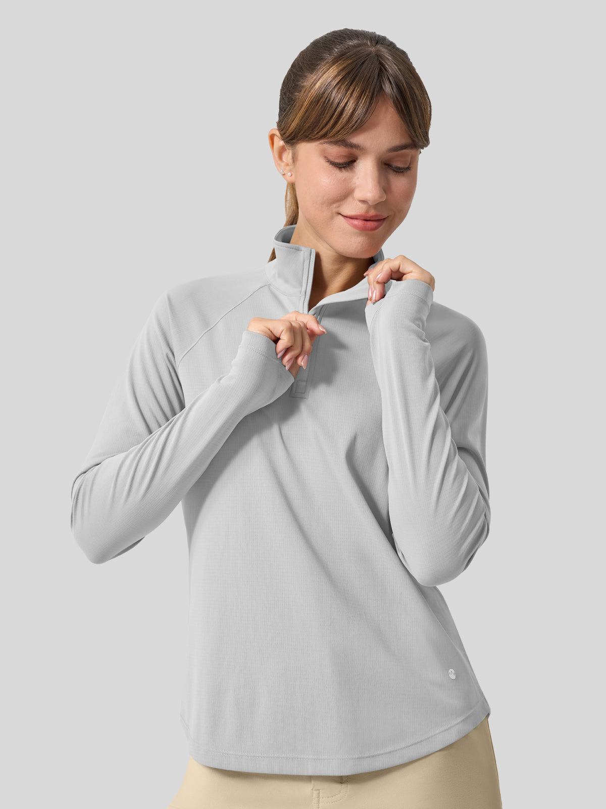 Women's Aero Sun Long Sleeve Zip Polo Shirt UPF 50+ - Image 9