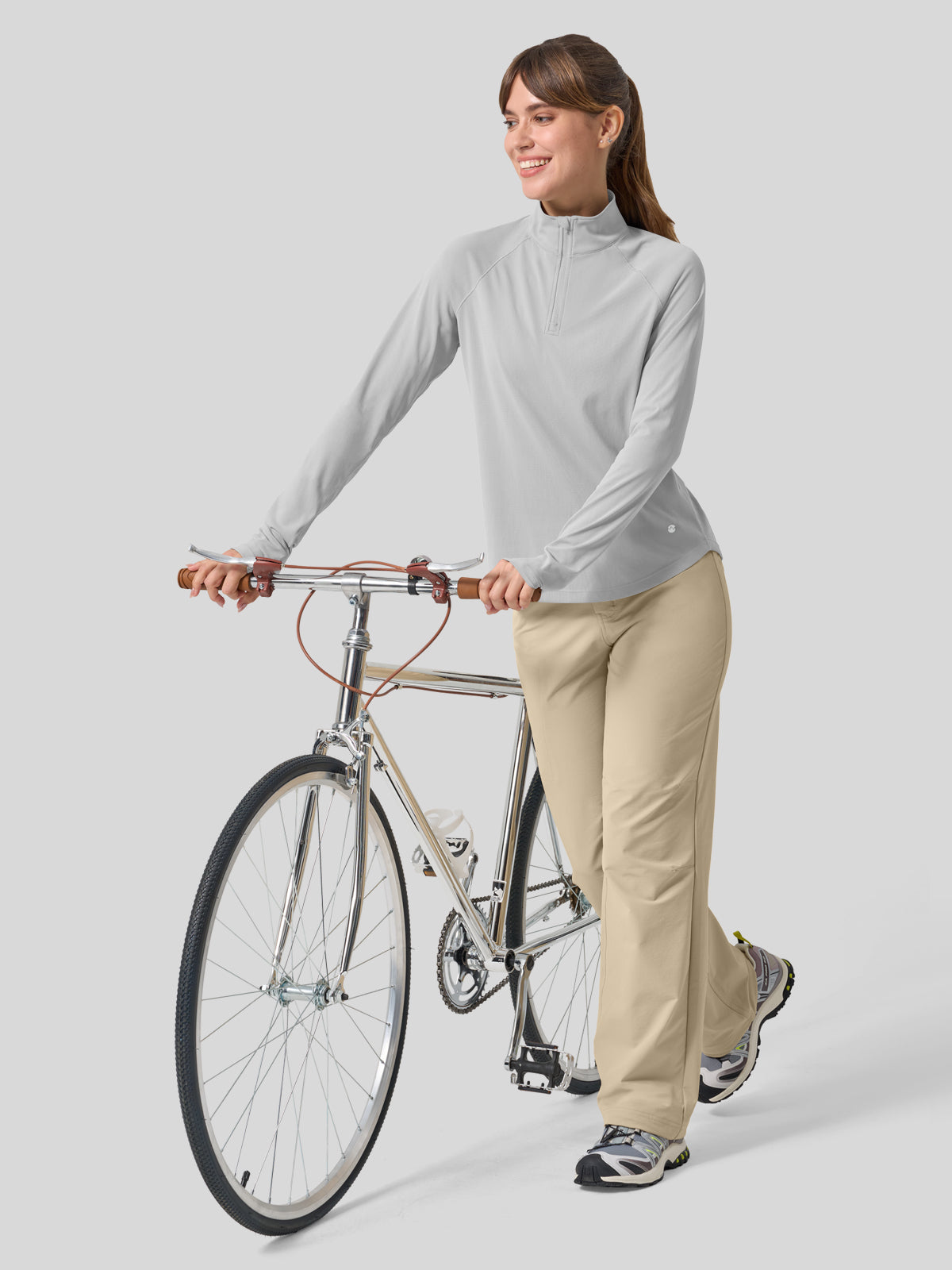 Women's Aero Sun Long Sleeve Zip Polo Shirt UPF 50+ - Image 36