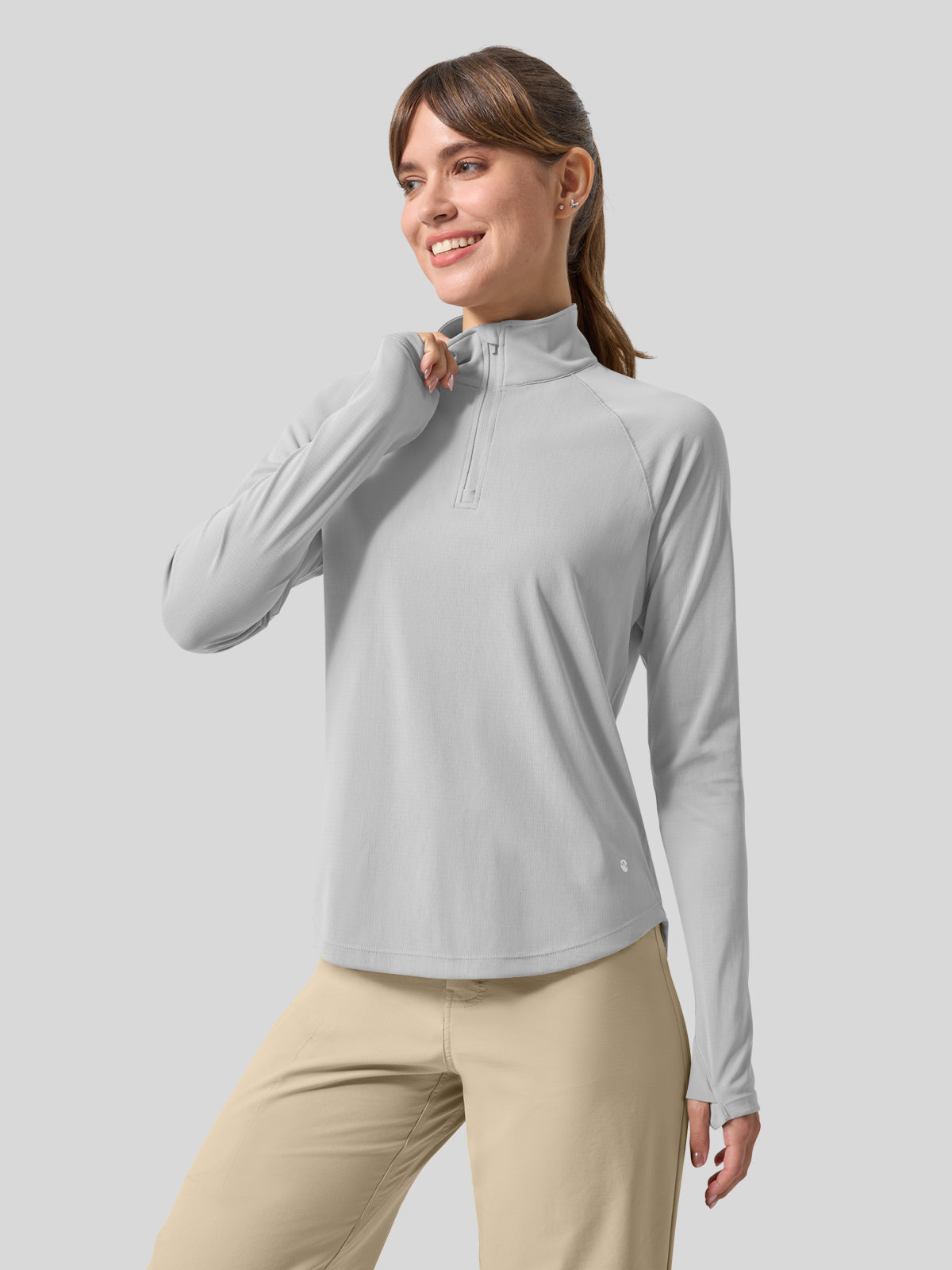 Women's Aero Sun Long Sleeve Zip Polo Shirt UPF 50+ - Image 11