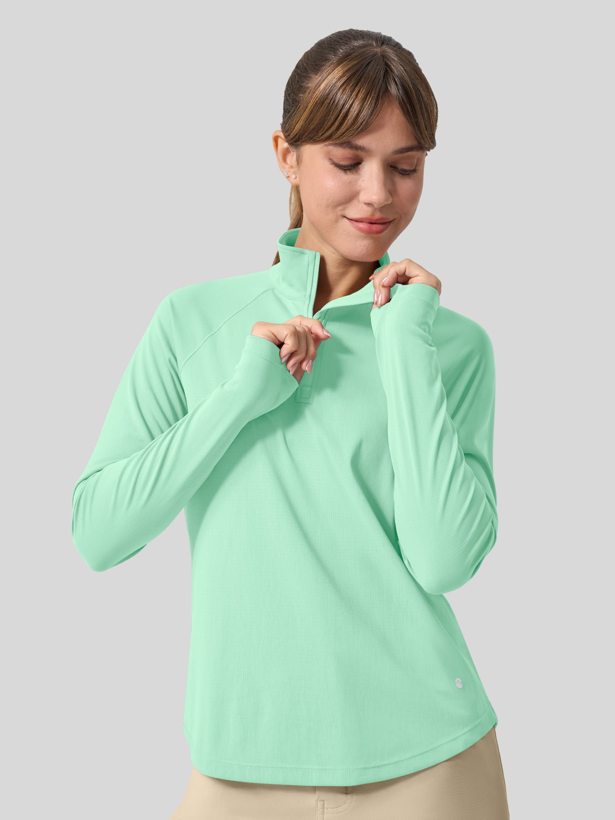 Women's Aero Sun Long Sleeve Zip Polo Shirt UPF 50+ - Image 37