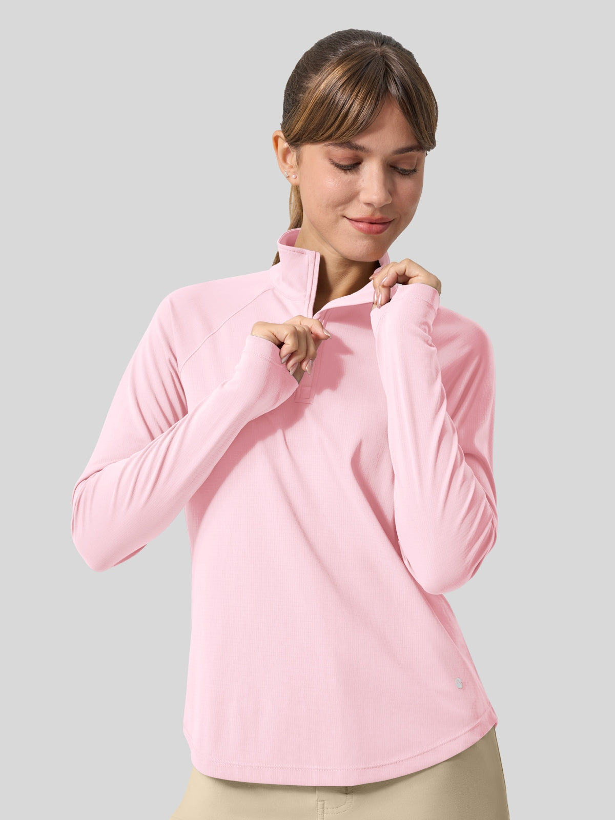 Women's Aero Sun Long Sleeve Zip Polo Shirt UPF 50+ - Image 41