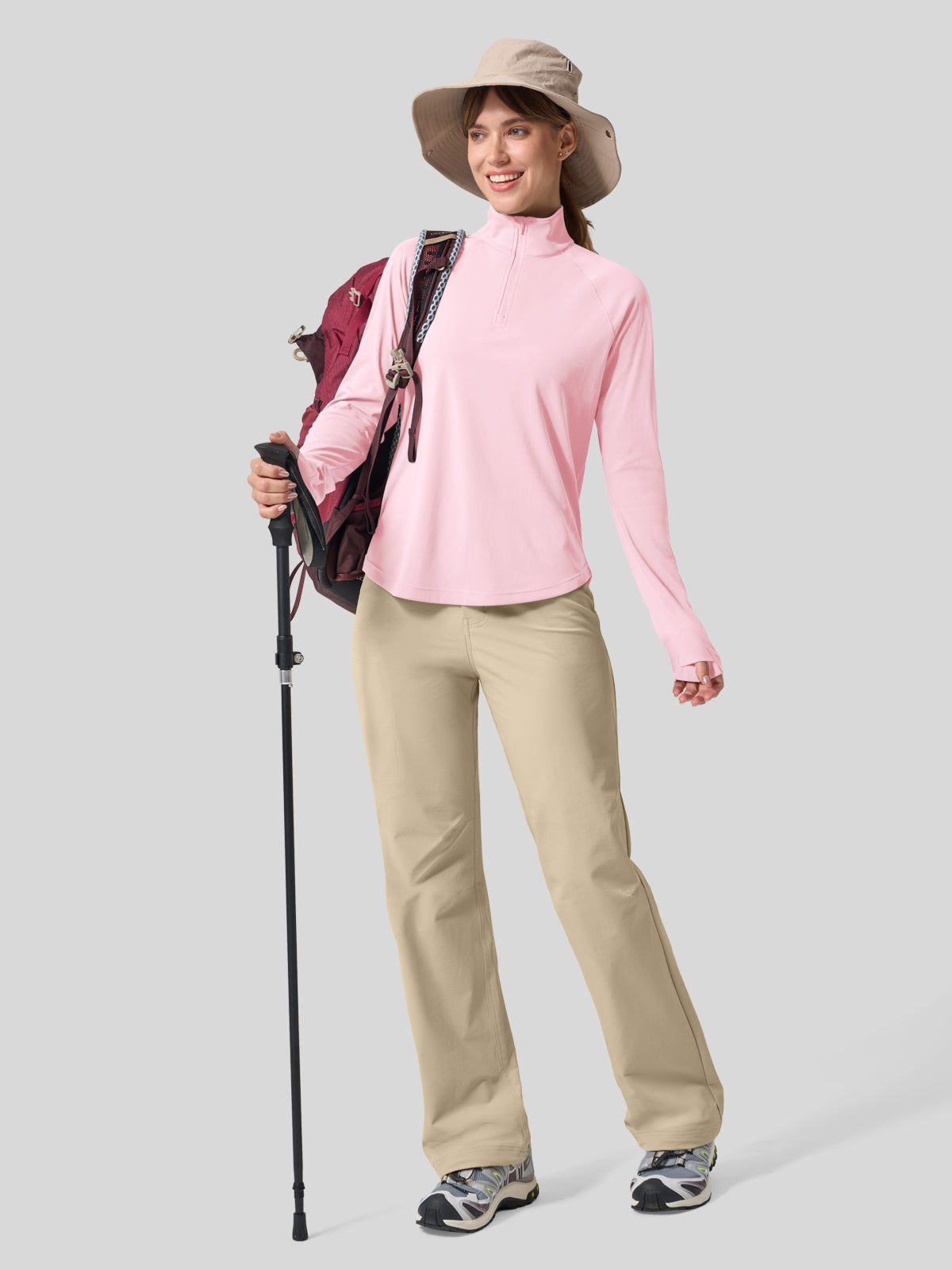 Women's Aero Sun Long Sleeve Zip Polo Shirt UPF 50+ - Image 44