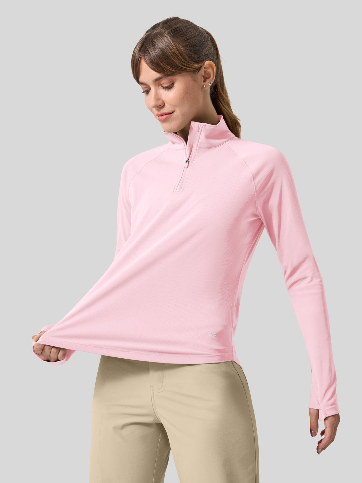 Women's Aero Sun Long Sleeve Zip Polo Shirt UPF 50+ - Image 43