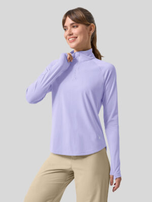 Women's Aero Sun Long Sleeve Zip Polo Shirt UPF 50+