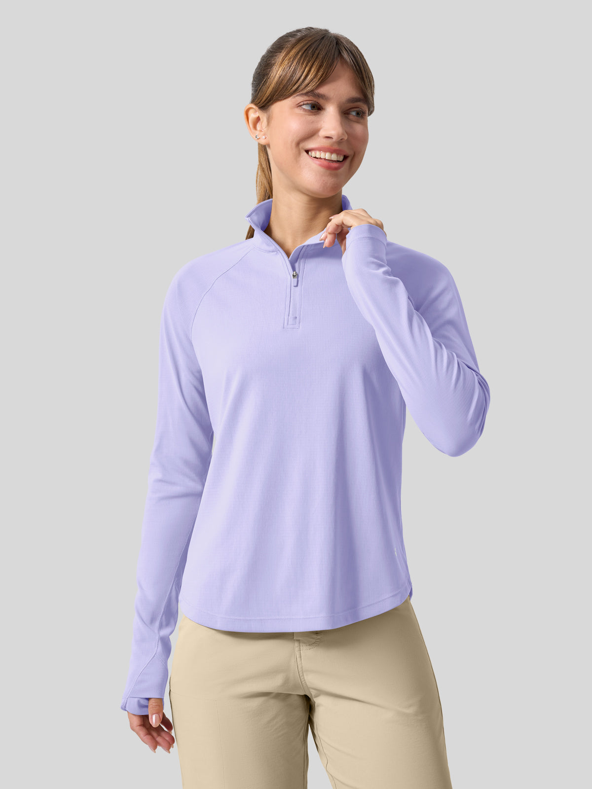Women's Aero Sun Long Sleeve Zip Polo Shirt UPF 50+ - Image 2