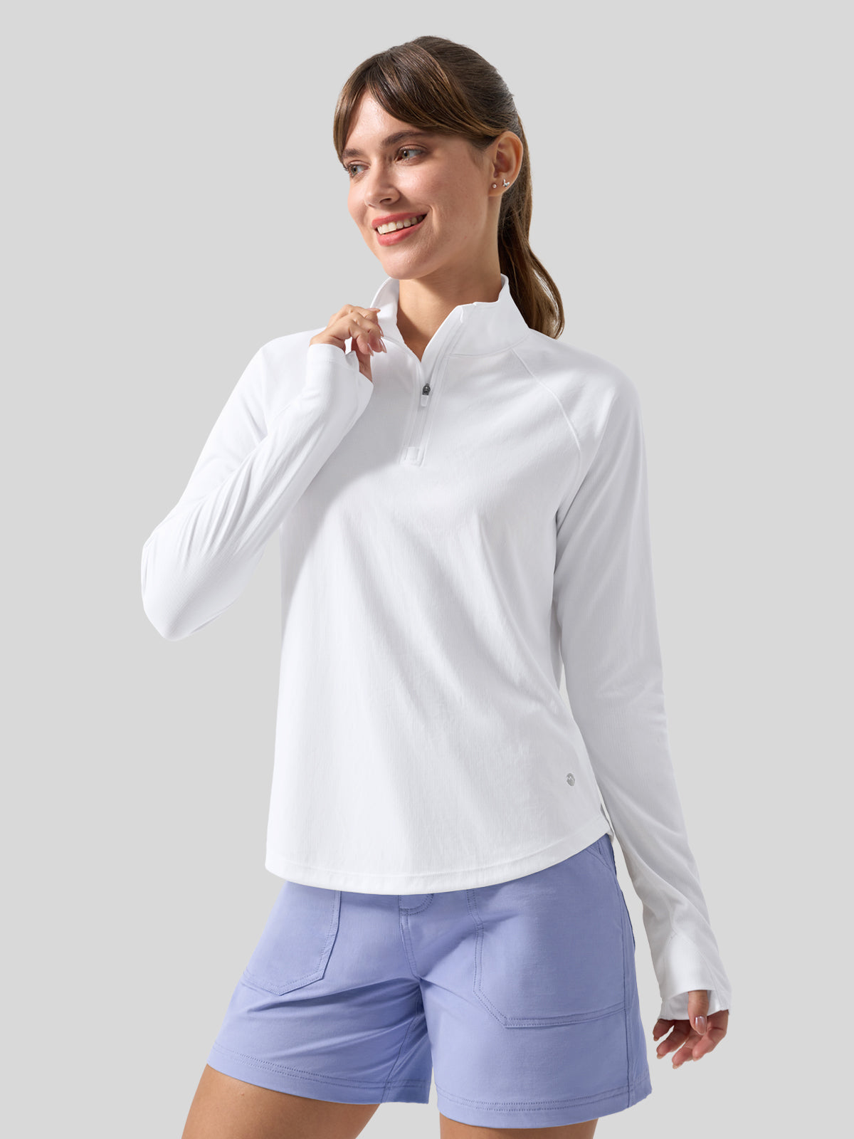 Women's Aero Sun Long Sleeve Zip Polo Shirt UPF 50+ - Image 6