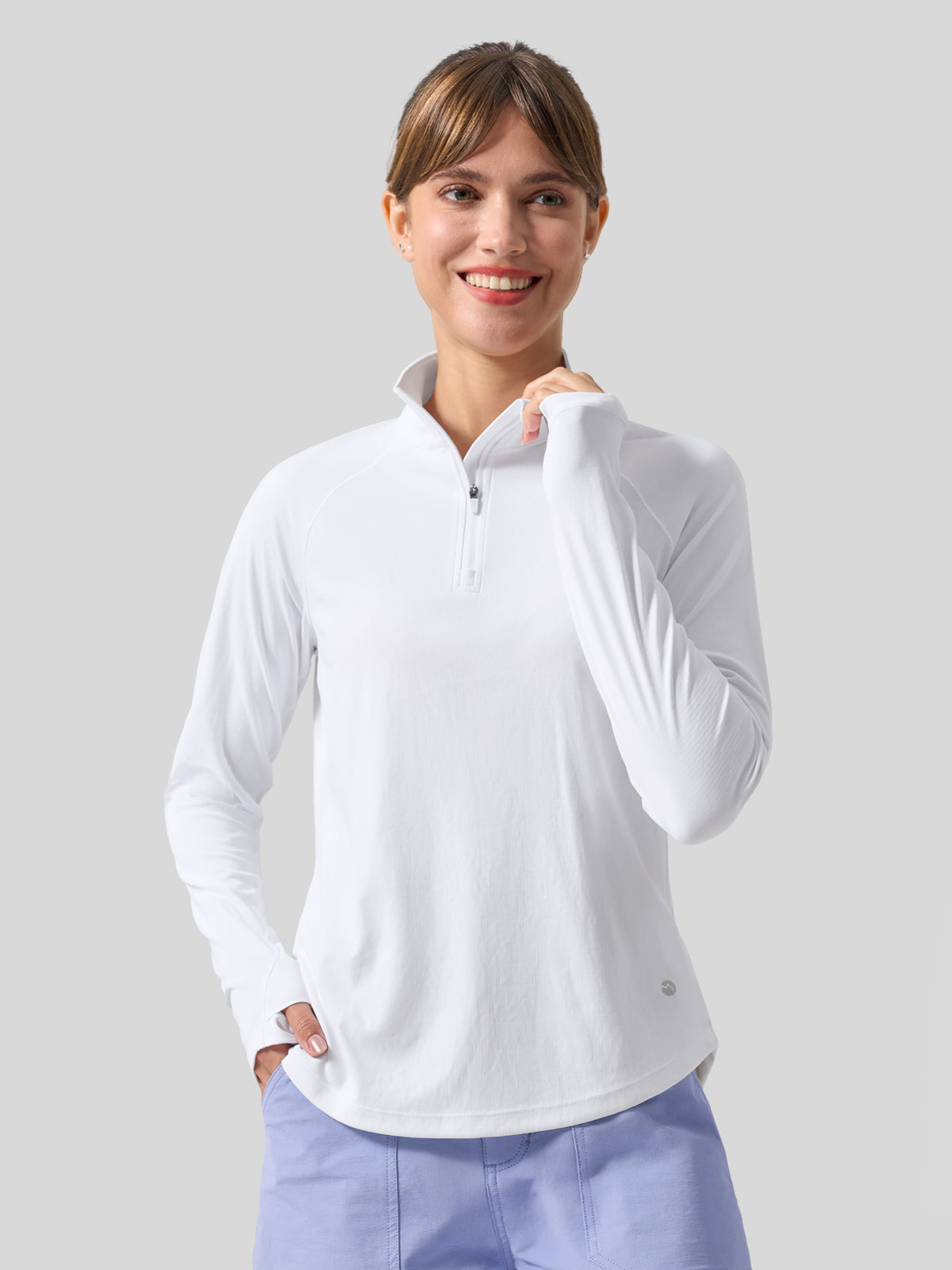 Women's Aero Sun Long Sleeve Zip Polo Shirt UPF 50+ - Image 5